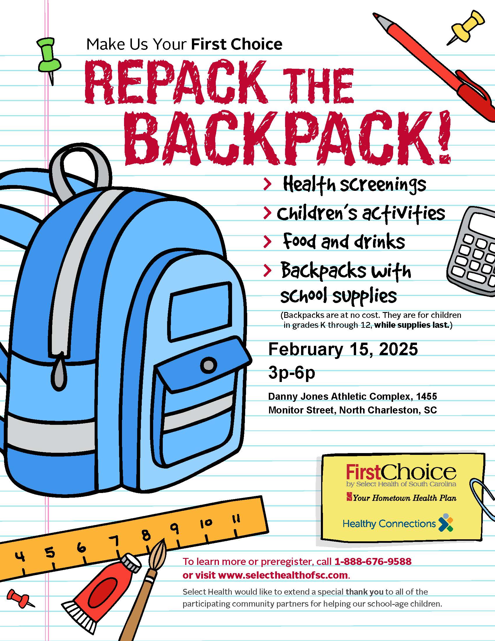 Repack the backback flyer, text below